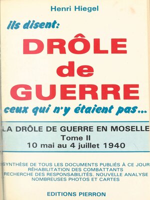 cover image of La Drôle de guerre en Moselle (2)